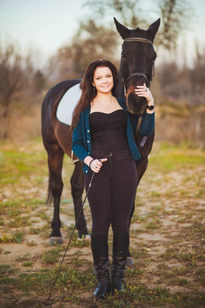 Picture of a woman with her horse.