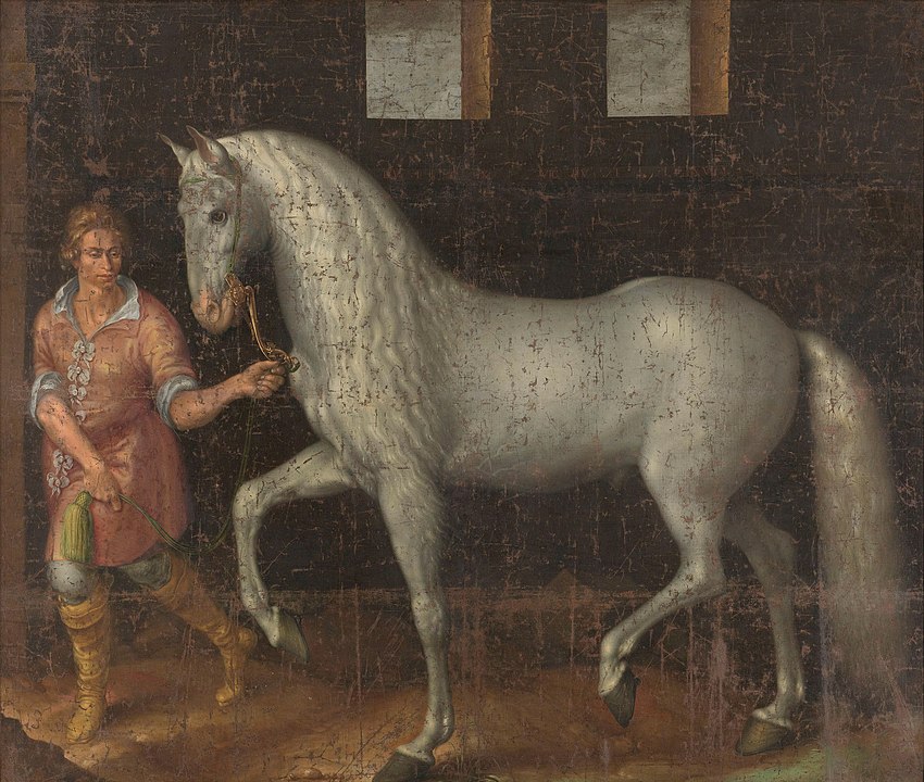 Painting of an andalusian horse,
