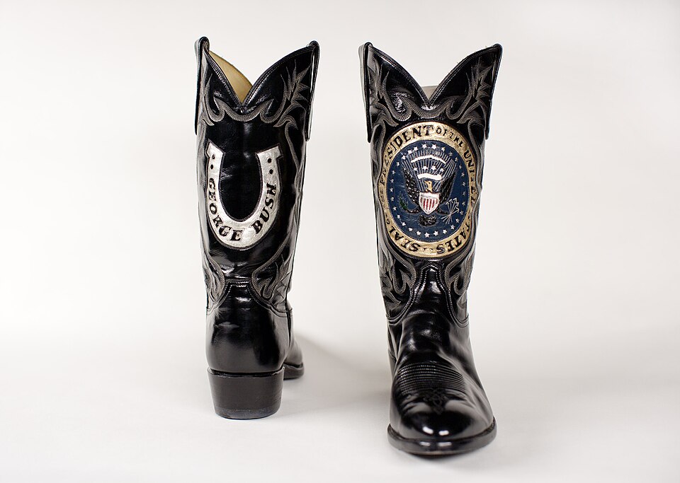 Cowboy boots made by Tony Lama's El Paso Factory for president George HW Bush. 