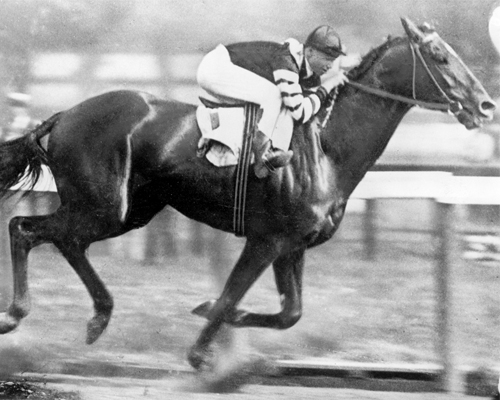Picture of Man o' War winning the Belmont Stakes.
