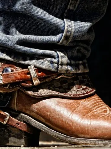 Picture of real cowboy boots with spurs
