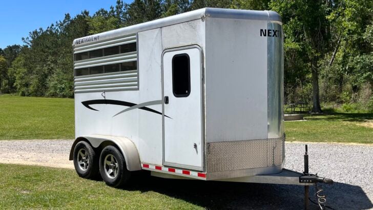 Aluminum two horse trailer.
