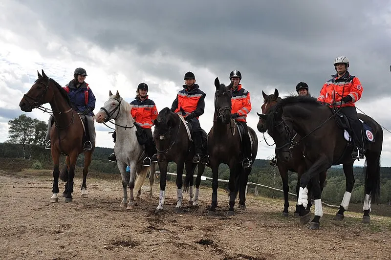 Mounted search and rescue team heading out on a rescue.