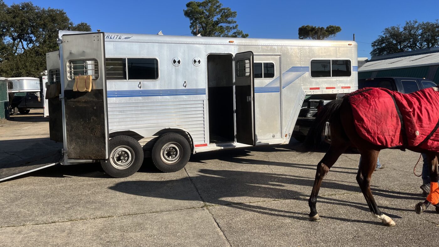 Aluminum three horse goosenecktrailer we use to haul horses to races.