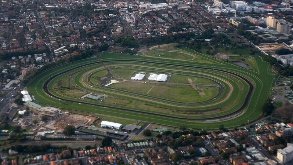 Aerial view of Royal Randwick racecourse