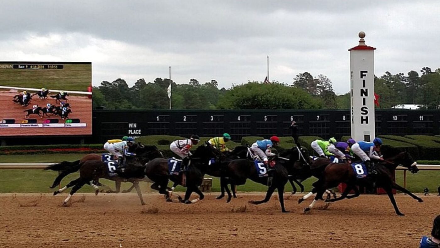 Oaklawn Park race track in Hot Springs, Arkansas &mdash; host of the Grade 1 Arkansas Derby and a premier Kentucky Derby prep circuit